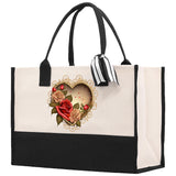 Heart Canvas Tote Bag Happy Valentines Day Gift for Her Love Tote Bag Lovers Gift Mother Day Gift Cute Valentines Gift - Aaria Tees Aaria Tees
