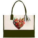 Heart Canvas Tote Bag Happy Valentines Day Gift for Her Love Tote Bag Lovers Gift Mother Day Gift Cute Valentines Gift - Aaria Tees Aaria Tees