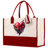 Heart Canvas Tote Bag Happy Valentines Day Gift for Her Love Tote Bag Lovers Gift Mother Day Gift Cute Valentines Gift - Aaria Tees Aaria Tees