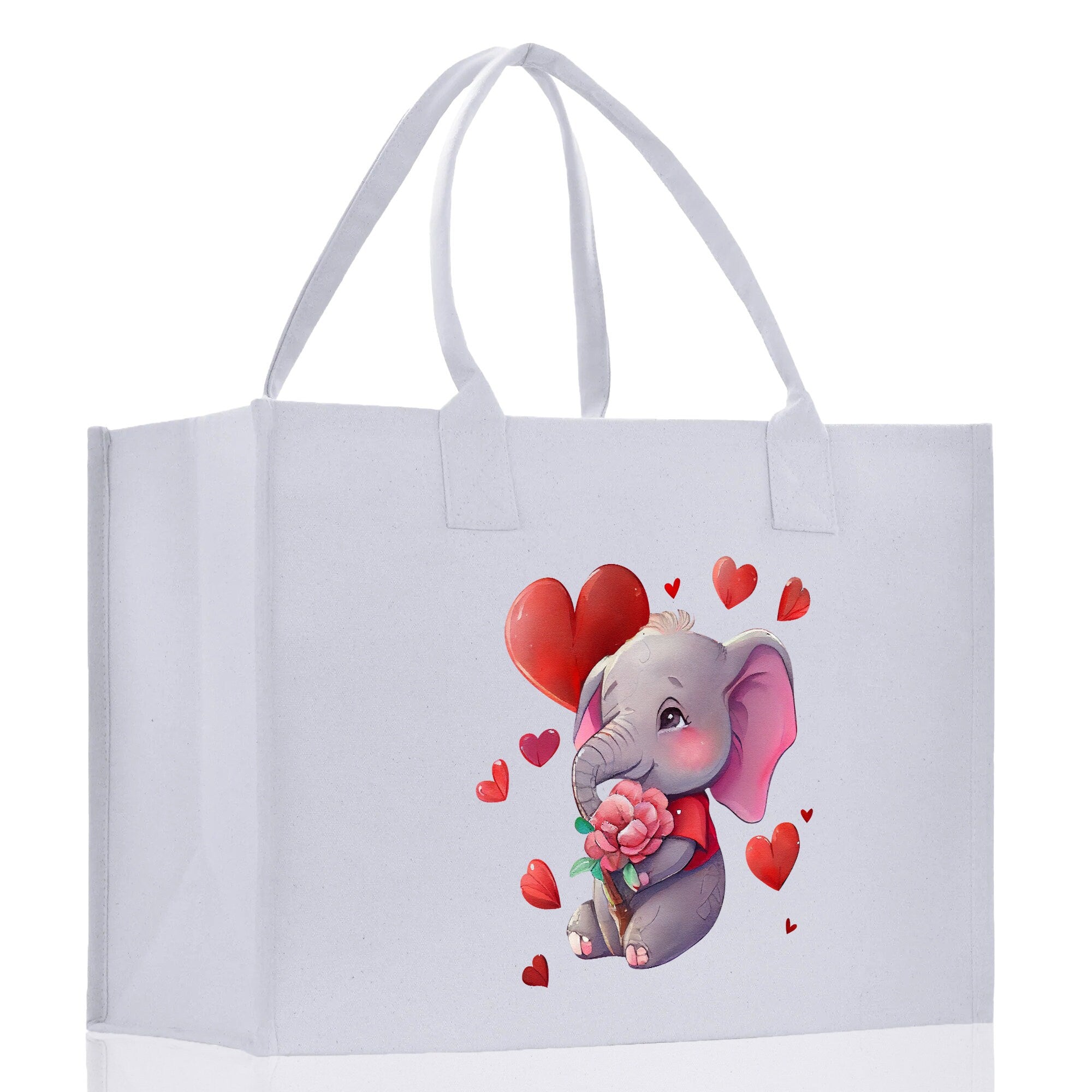 Heart Canvas Tote Bag Happy Valentines Day Gift for Her Love Tote Bag Lovers Gift Mother Day Gift Cute Valentines Gift - Aaria Tees Aaria Tees