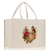 Heart Canvas Tote Bag Happy Valentines Day Gift for Her Love Tote Bag Lovers Gift Mother Day Gift Cute Valentines Gift - Aaria Tees Aaria Tees