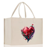 Heart Canvas Tote Bag Happy Valentines Day Gift for Her Love Tote Bag Lovers Gift Mother Day Gift Cute Valentines Gift - Aaria Tees Aaria Tees