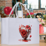 Heart Canvas Tote Bag Happy Valentines Day Gift for Her Love Tote Bag Lovers Gift Mother Day Gift Cute Valentines Gift - Aaria Tees Aaria Tees