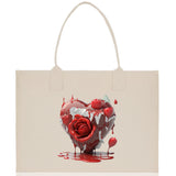 Heart Canvas Tote Bag Happy Valentines Day Gift for Her Love Tote Bag Lovers Gift Mother Day Gift Cute Valentines Gift - Aaria Tees Aaria Tees
