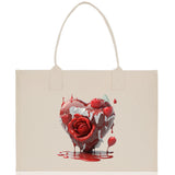 Heart Canvas Tote Bag Happy Valentines Day Gift for Her Love Tote Bag Lovers Gift Mother Day Gift Cute Valentines Gift - Aaria Tees Aaria Tees