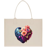 Heart Canvas Tote Bag Happy Valentines Day Gift for Her Love Tote Bag Lovers Gift Mother Day Gift Cute Valentines Gift - Aaria Tees Aaria Tees