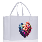 Heart Canvas Tote Bag Happy Valentines Day Gift for Her Love Tote Bag Lovers Gift Mother Day Gift Cute Valentines Gift - Aaria Tees Aaria Tees