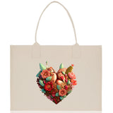 Heart Canvas Tote Bag Happy Valentines Day Gift for Her Love Tote Bag Lovers Gift Mother Day Gift Cute Valentines Gift - Aaria Tees Aaria Tees