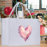 Heart Canvas Tote Bag Happy Valentines Day Gift for Her Love Tote Bag Lovers Gift Mother Day Gift Cute Valentines Gift - Aaria Tees Aaria Tees