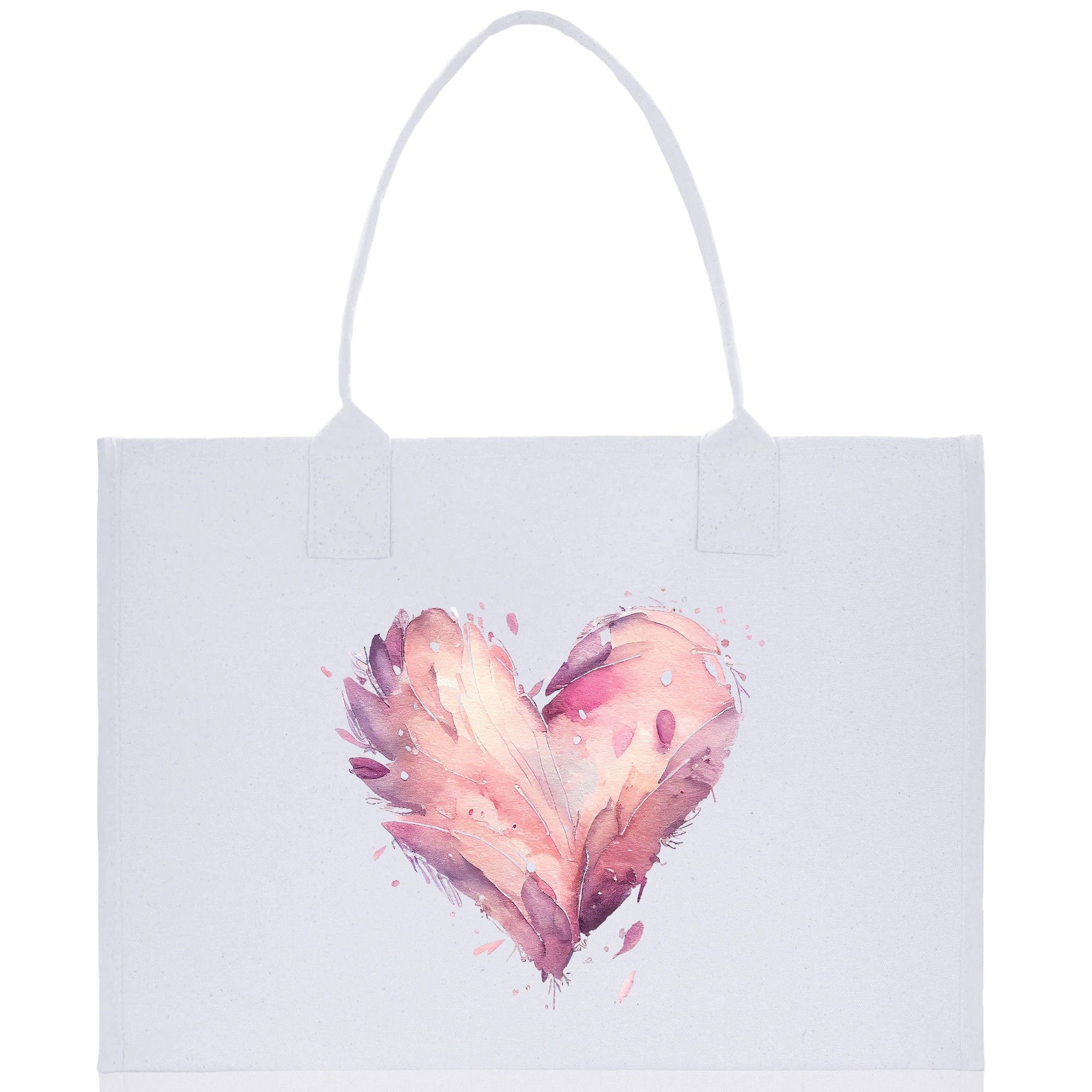 Heart Canvas Tote Bag Happy Valentines Day Gift for Her Love Tote Bag Lovers Gift Mother Day Gift Cute Valentines Gift - Aaria Tees Aaria Tees