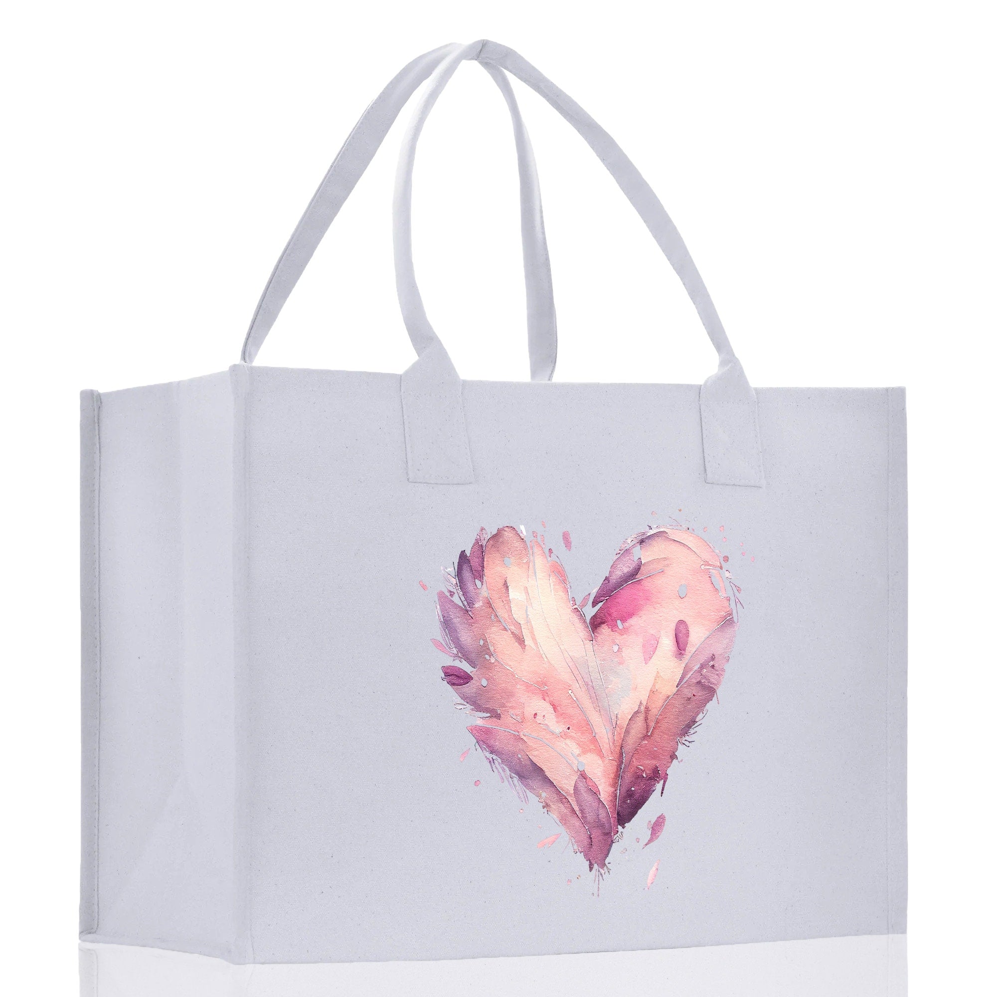 Heart Canvas Tote Bag Happy Valentines Day Gift for Her Love Tote Bag Lovers Gift Mother Day Gift Cute Valentines Gift - Aaria Tees Aaria Tees