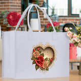 Heart Canvas Tote Bag Happy Valentines Day Gift for Her Love Tote Bag Lovers Gift Mother Day Gift Cute Valentines Gift - Aaria Tees Aaria Tees