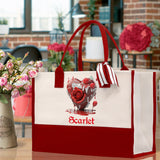 Personalized Heart Canvas Tote Bag Happy Valentines Day Gift Love Tote Bag Customize Lovers Gift Mother Day Gift Cute Valentines Gift - Aaria Tees Aaria Tees