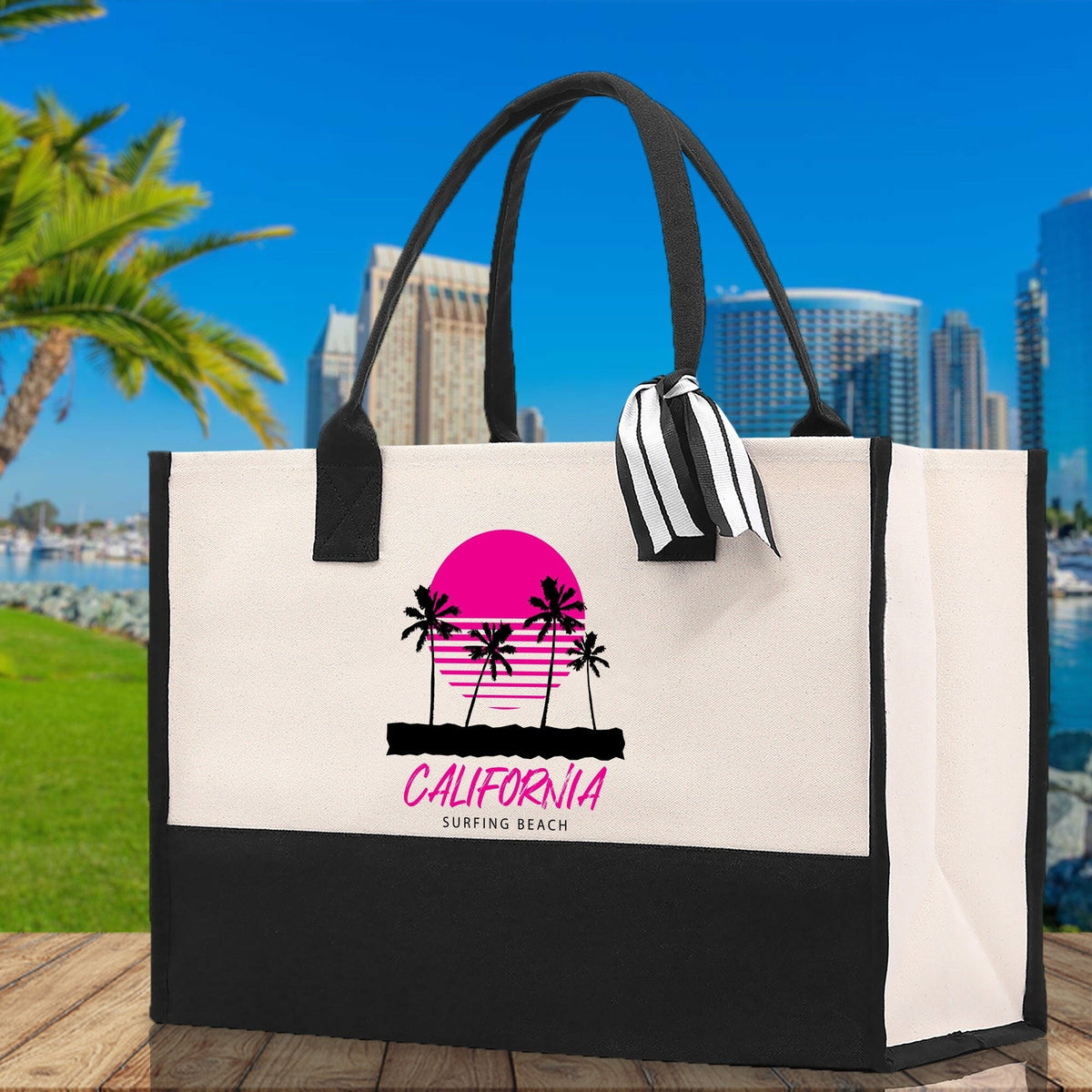 California Cotton Canvas Tote Bag CA Travel Vacation Tote Employee and Client Gift Wedding Favor Birthday Welcome Tote Bag Bridesmaid Gift - Aaria Tees