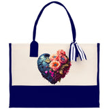 Heart Canvas Tote Bag Happy Valentines Day Gift for Her Love Tote Bag Lovers Gift Mother Day Gift Cute Valentines Gift - Aaria Tees Aaria Tees
