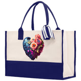 Heart Canvas Tote Bag Happy Valentines Day Gift for Her Love Tote Bag Lovers Gift Mother Day Gift Cute Valentines Gift - Aaria Tees Aaria Tees