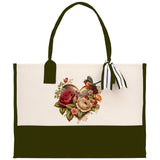 Heart Canvas Tote Bag Happy Valentines Day Gift for Her Love Tote Bag Lovers Gift Mother Day Gift Cute Valentines Gift - Aaria Tees Aaria Tees