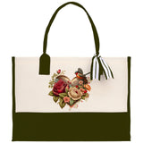 Heart Canvas Tote Bag Happy Valentines Day Gift for Her Love Tote Bag Lovers Gift Mother Day Gift Cute Valentines Gift - Aaria Tees Aaria Tees