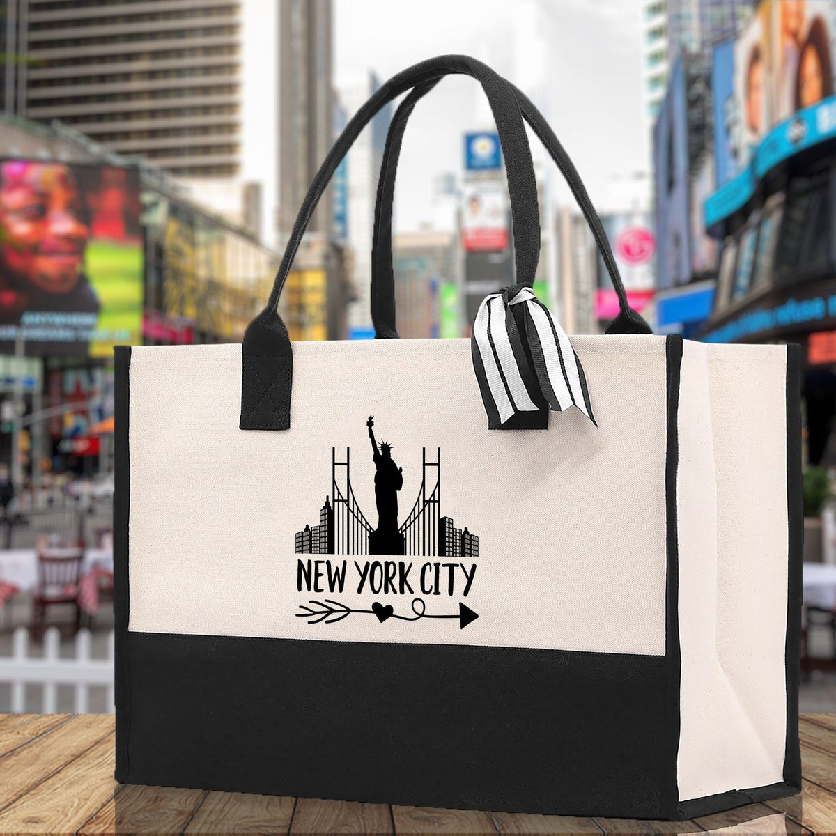 New York Cotton Canvas Tote Bag NY Travel Vacation Tote Employee and Client Gift NYC Wedding Favor Birthday Welcome Tote Bag Bridesmaid Gift - Aaria Tees