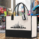 New York Cotton Canvas Tote Bag NY Travel Vacation Tote Employee and Client Gift NYC Wedding Favor Birthday Welcome Tote Bag Bridesmaid Gift - Aaria Tees Aaria Tees