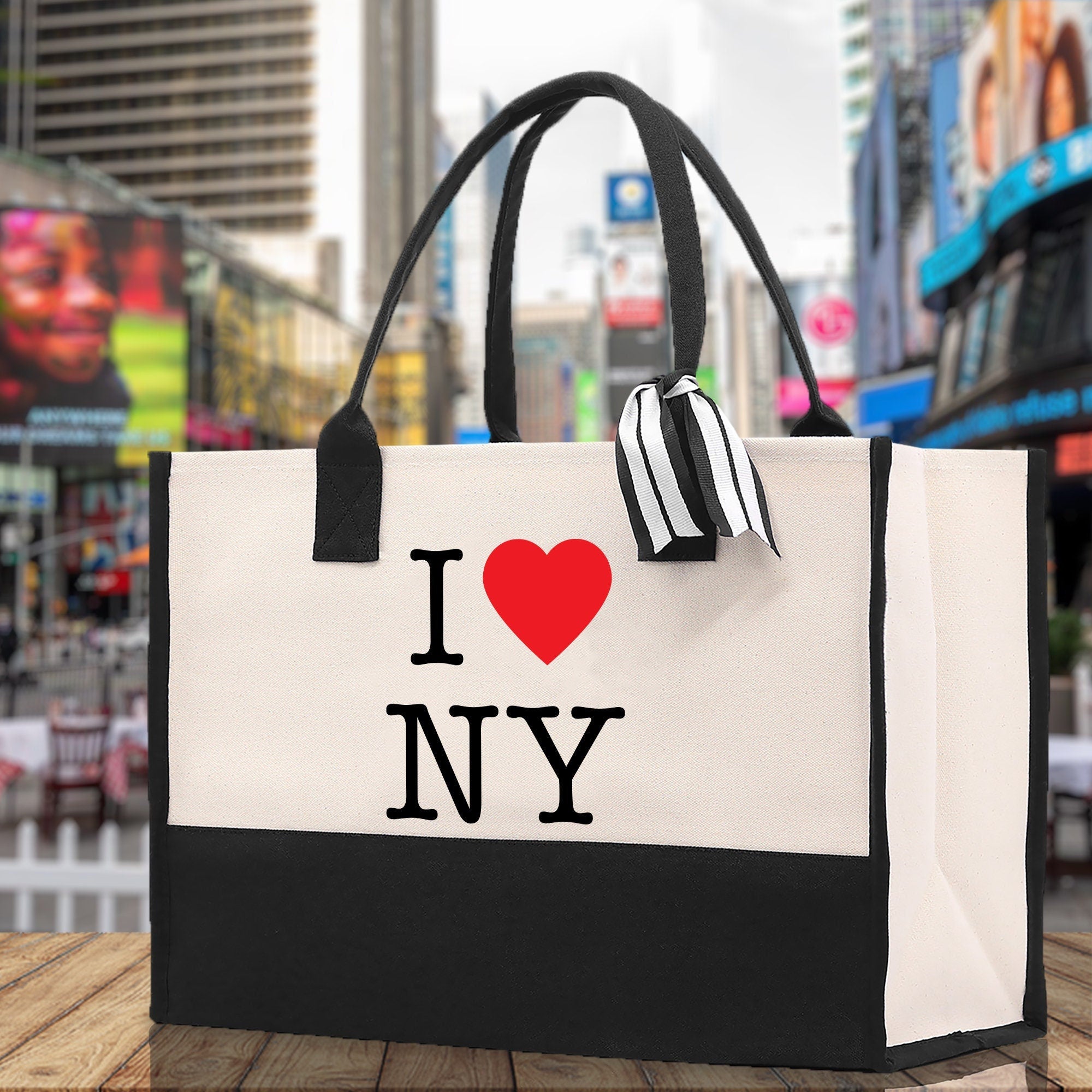 New York Cotton Canvas Tote Bag NY Travel Vacation Tote Employee and Client Gift NYC Wedding Favor Birthday Welcome Tote Bag Bridesmaid Gift - Aaria Tees Aaria Tees
