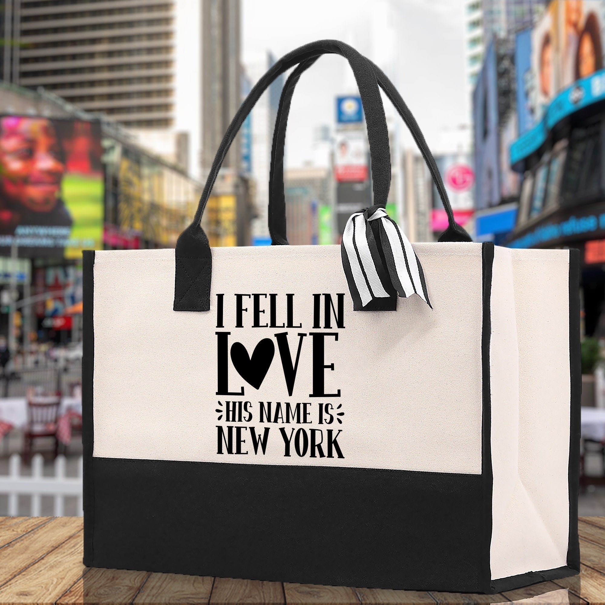 New York Cotton Canvas Tote Bag NY Travel Vacation Tote Employee and Client Gift NYC Wedding Favor Birthday Welcome Tote Bag Bridesmaid Gift - Aaria Tees Aaria Tees