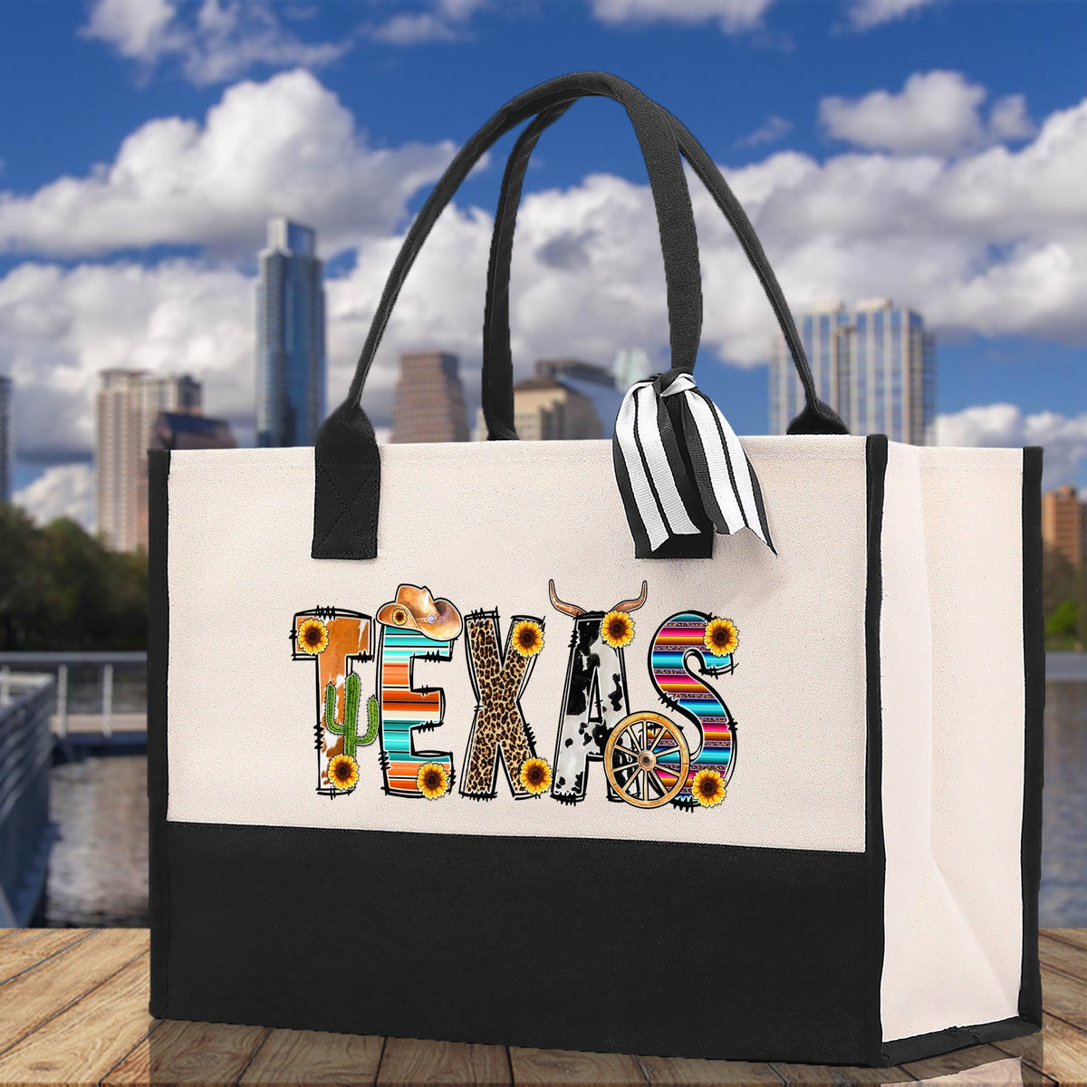 Texas Cotton Canvas Tote Bag TX Travel Vacation Tote Employee and Client Gift Wedding Favor Birthday Welcome Tote Bag Bridesmaid Gift - Aaria Tees