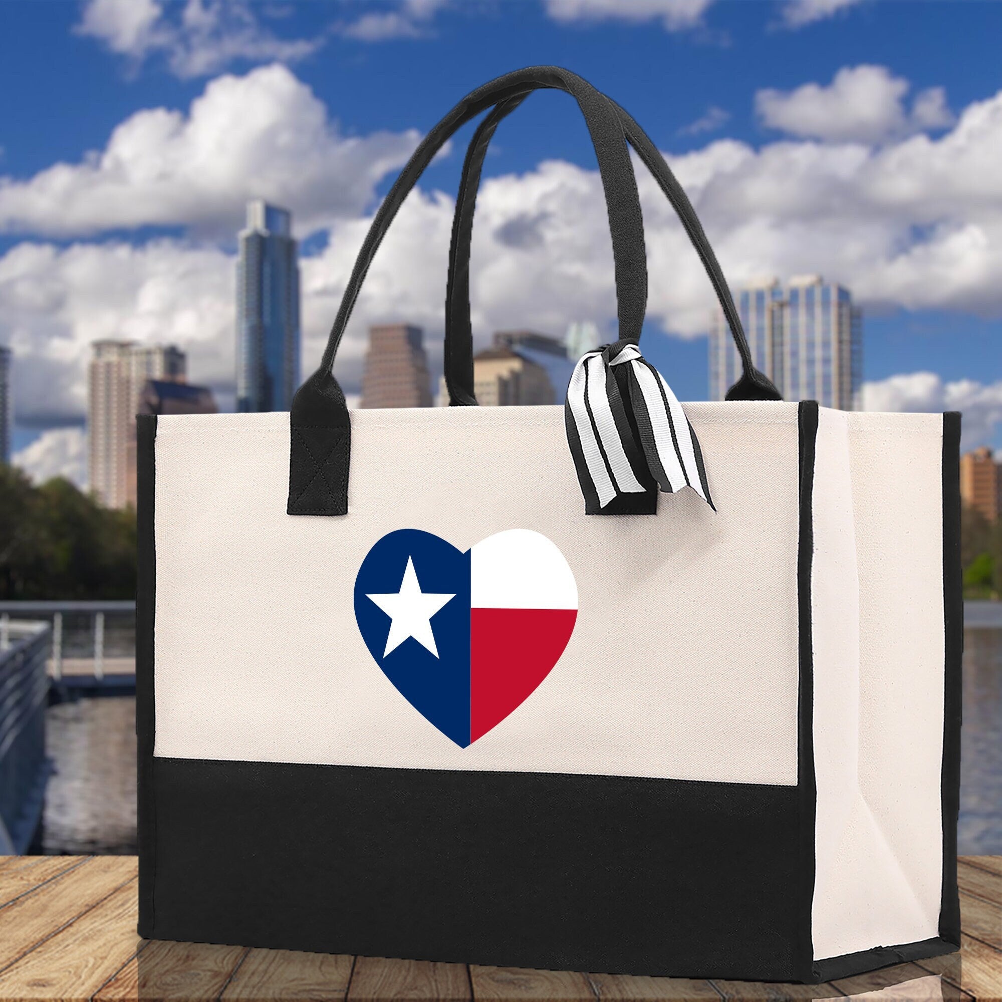 Texas Cotton Canvas Tote Bag TX Travel Vacation Tote Employee and Client Gift Wedding Favor Birthday Welcome Tote Bag Bridesmaid Gift - Aaria Tees Aaria Tees