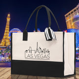 Las Vegas Cotton Canvas Tote Bag Travel Vacation Tote Employee and Client Gift Wedding Favor Birthday Welcome Tote Bag Bridesmaid Gift - Aaria Tees Aaria Tees