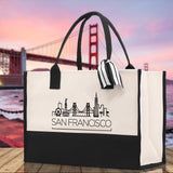 San Francisco Canvas Tote Bag SF Travel Vacation Tote Employee and Client Gift Wedding Favor Birthday Welcome Tote Bag Bridesmaid Gift - Aaria Tees Aaria Tees