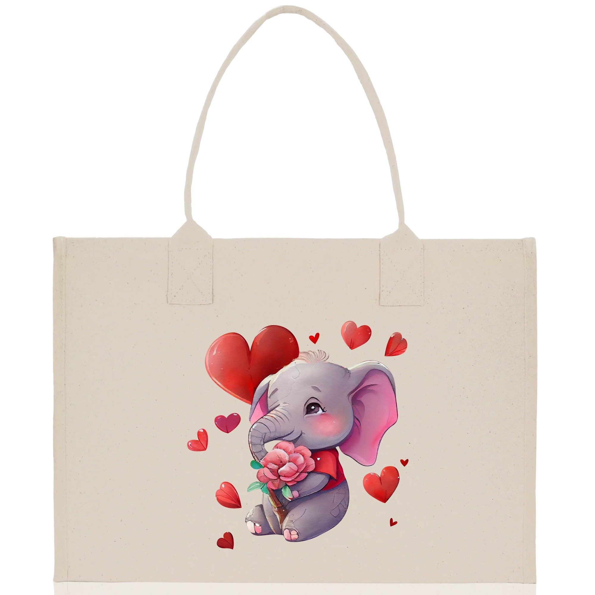 Heart Canvas Tote Bag Happy Valentines Day Gift for Her Love Tote Bag Lovers Gift Mother Day Gift Cute Valentines Gift - Aaria Tees Aaria Tees