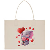 Heart Canvas Tote Bag Happy Valentines Day Gift for Her Love Tote Bag Lovers Gift Mother Day Gift Cute Valentines Gift - Aaria Tees Aaria Tees