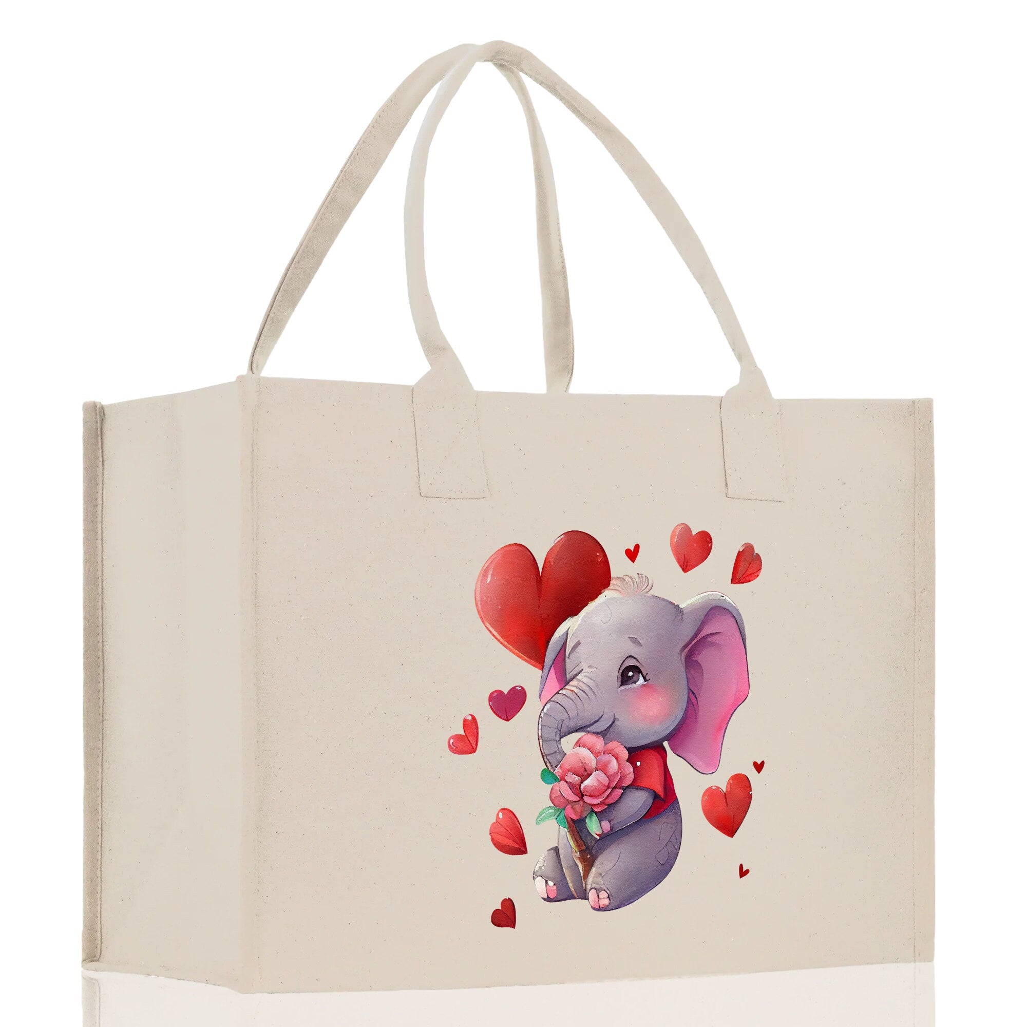 Heart Canvas Tote Bag Happy Valentines Day Gift for Her Love Tote Bag Lovers Gift Mother Day Gift Cute Valentines Gift - Aaria Tees Aaria Tees