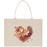 Heart Canvas Tote Bag Happy Valentines Day Gift for Her Love Tote Bag Lovers Gift Mother Day Gift Cute Valentines Gift - Aaria Tees Aaria Tees