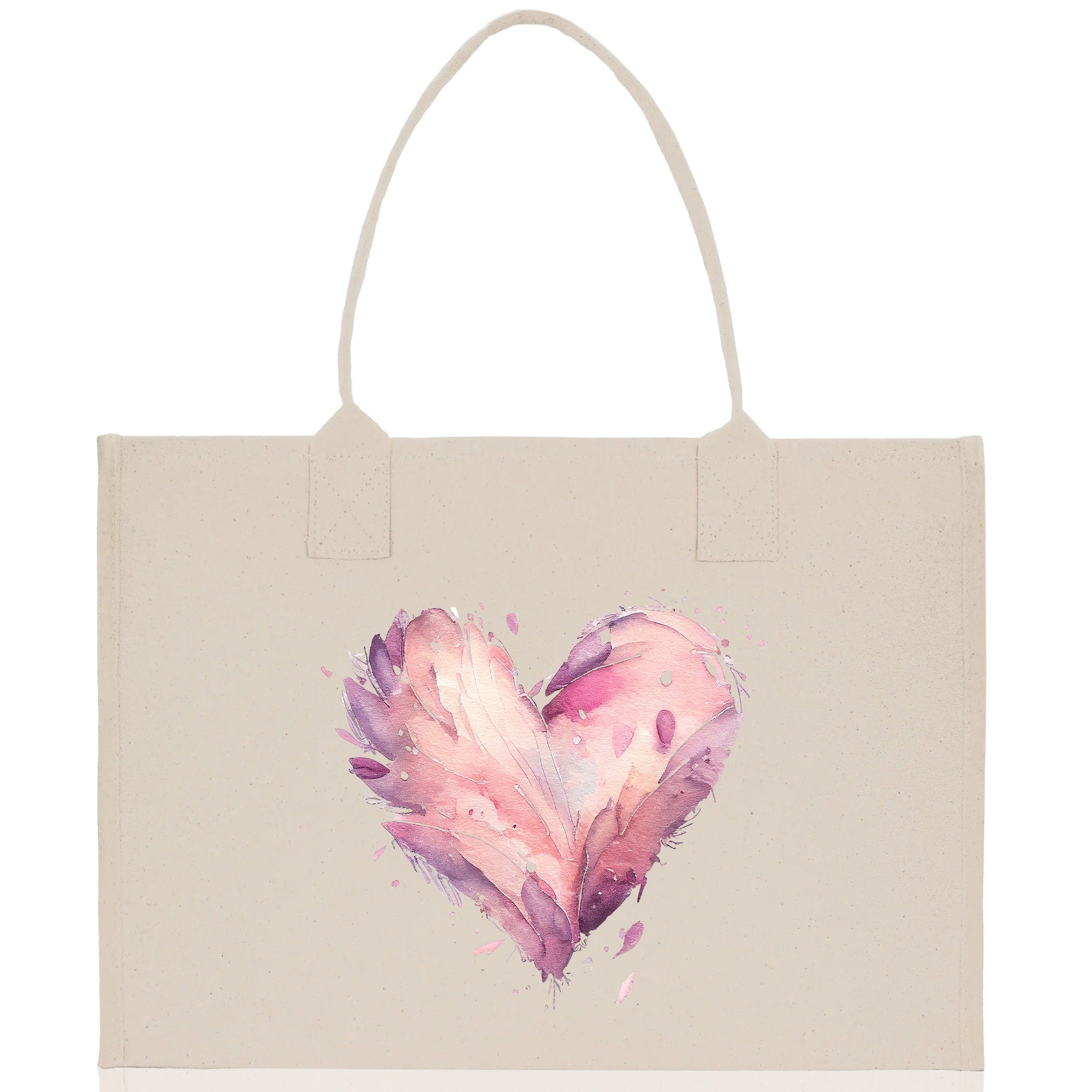 Heart Canvas Tote Bag Happy Valentines Day Gift for Her Love Tote Bag Lovers Gift Mother Day Gift Cute Valentines Gift - Aaria Tees Aaria Tees