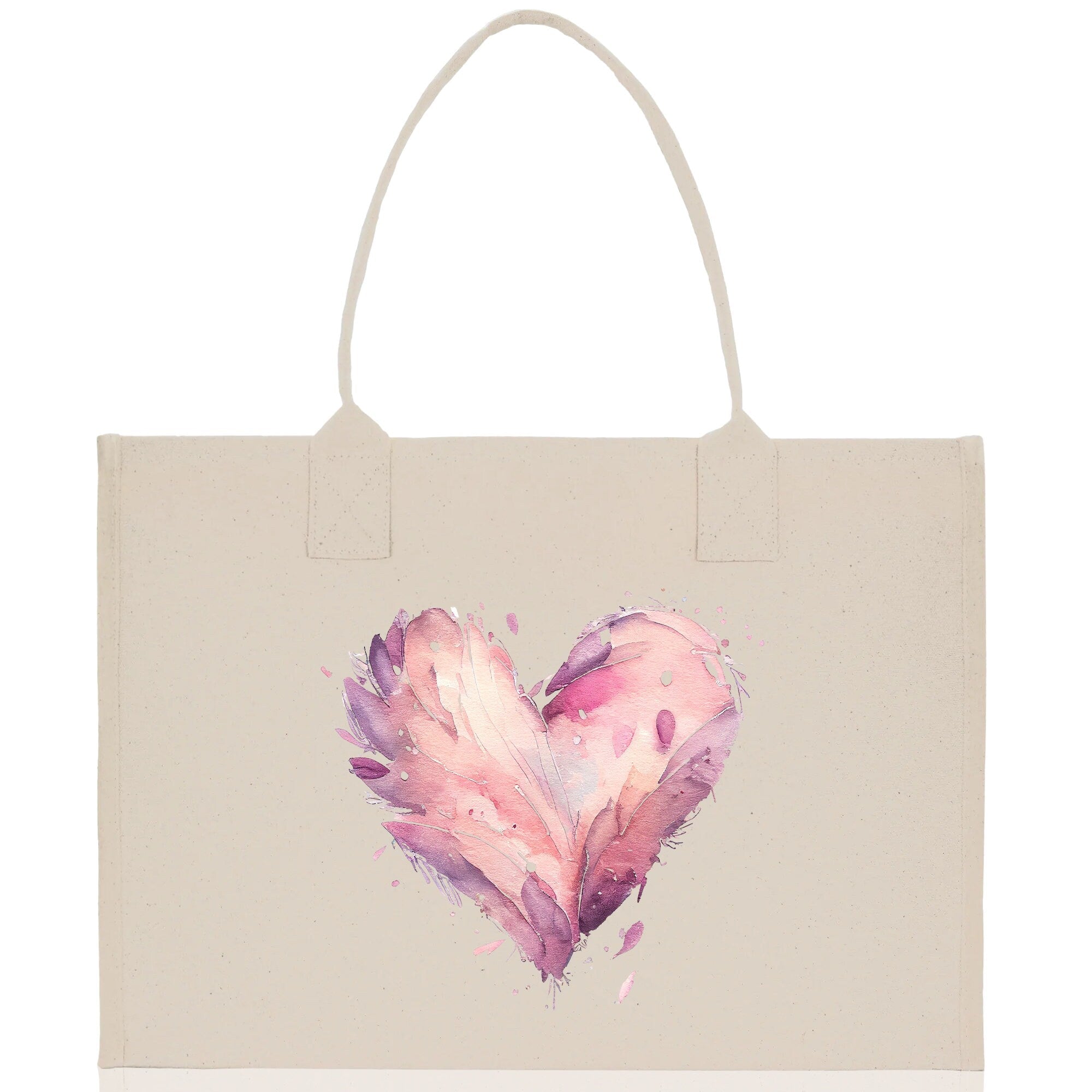 Heart Canvas Tote Bag Happy Valentines Day Gift for Her Love Tote Bag Lovers Gift Mother Day Gift Cute Valentines Gift - Aaria Tees Aaria Tees