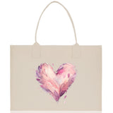 Heart Canvas Tote Bag Happy Valentines Day Gift for Her Love Tote Bag Lovers Gift Mother Day Gift Cute Valentines Gift - Aaria Tees Aaria Tees