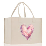 Heart Canvas Tote Bag Happy Valentines Day Gift for Her Love Tote Bag Lovers Gift Mother Day Gift Cute Valentines Gift - Aaria Tees Aaria Tees