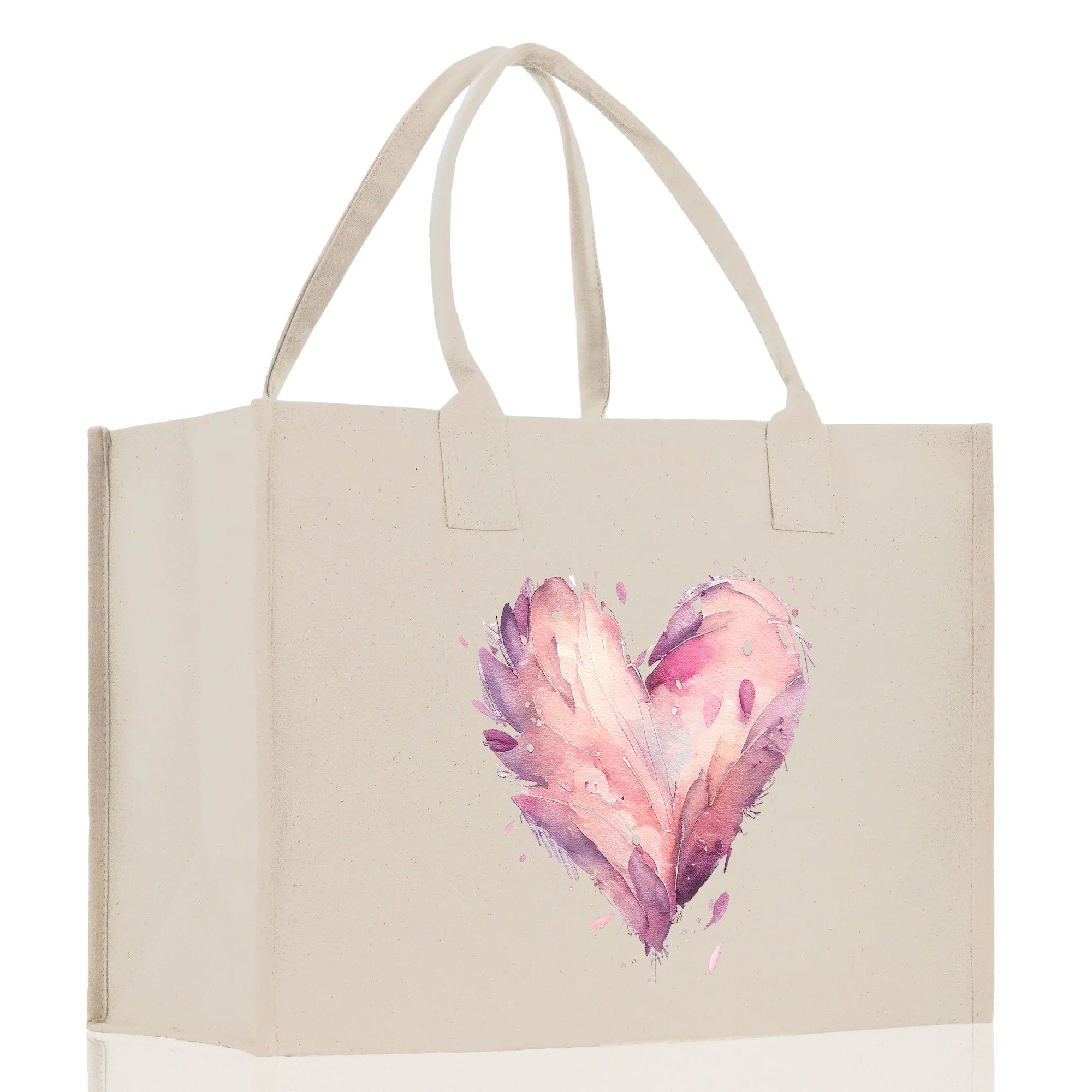 Heart Canvas Tote Bag Happy Valentines Day Gift for Her Love Tote Bag Lovers Gift Mother Day Gift Cute Valentines Gift - Aaria Tees Aaria Tees