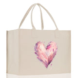 Heart Canvas Tote Bag Happy Valentines Day Gift for Her Love Tote Bag Lovers Gift Mother Day Gift Cute Valentines Gift - Aaria Tees Aaria Tees