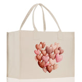 Heart Canvas Tote Bag Happy Valentines Day Gift for Her Love Tote Bag Lovers Gift Mother Day Gift Cute Valentines Gift - Aaria Tees Aaria Tees