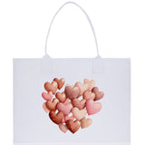 Heart Canvas Tote Bag Happy Valentines Day Gift for Her Love Tote Bag Lovers Gift Mother Day Gift Cute Valentines Gift - Aaria Tees Aaria Tees
