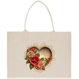 Heart Canvas Tote Bag Happy Valentines Day Gift for Her Love Tote Bag Lovers Gift Mother Day Gift Cute Valentines Gift - Aaria Tees Aaria Tees