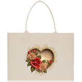 Heart Canvas Tote Bag Happy Valentines Day Gift for Her Love Tote Bag Lovers Gift Mother Day Gift Cute Valentines Gift - Aaria Tees Aaria Tees