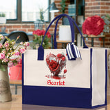 Personalized Heart Canvas Tote Bag Happy Valentines Day Gift Love Tote Bag Customize Lovers Gift Mother Day Gift Cute Valentines Gift - Aaria Tees Aaria Tees