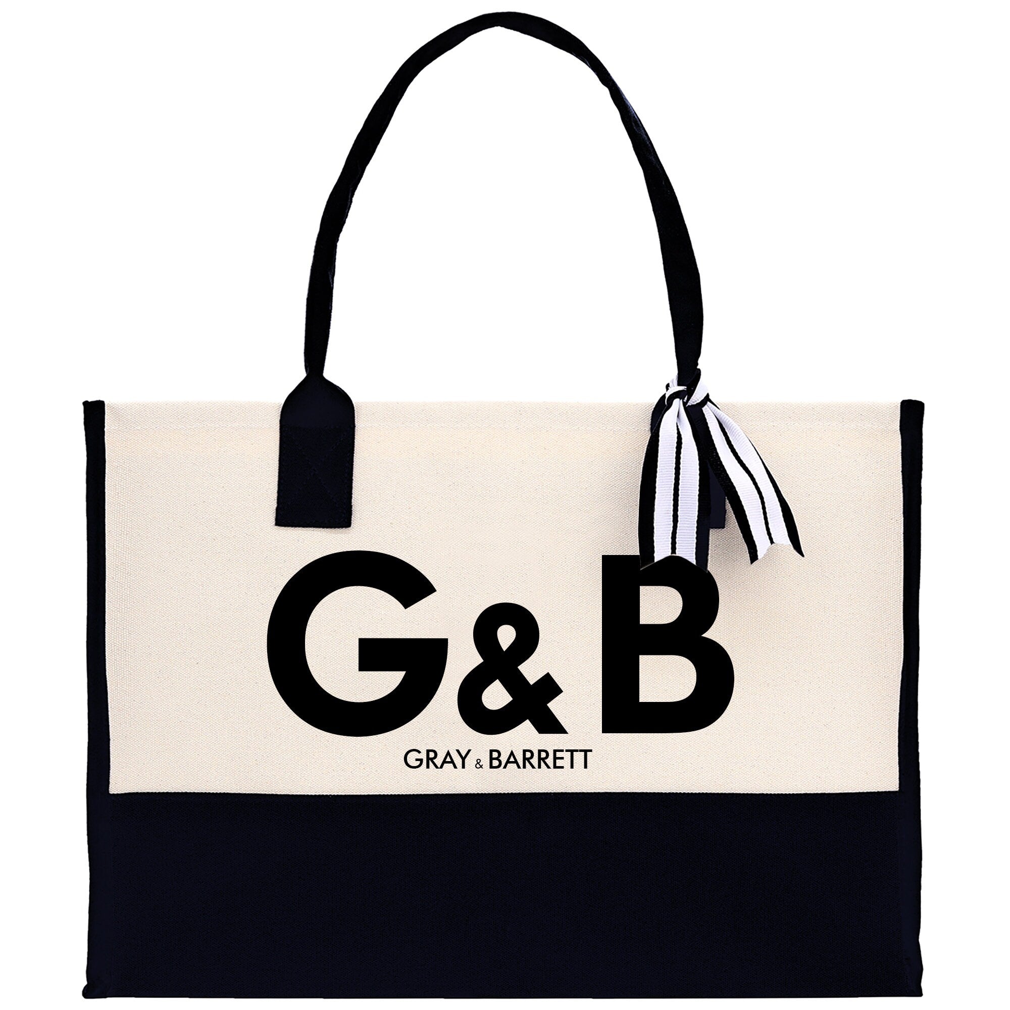 Initials and Names Customized Tote Bag 100% Cotton Canvas and Chic Personalized Tote Bag for Bridesmaid Anniversary Wedding Day Gift - Aaria Tees Aaria Tees