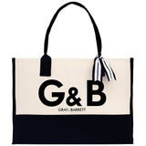 Initials and Names Customized Tote Bag 100% Cotton Canvas and Chic Personalized Tote Bag for Bridesmaid Anniversary Wedding Day Gift - Aaria Tees Aaria Tees