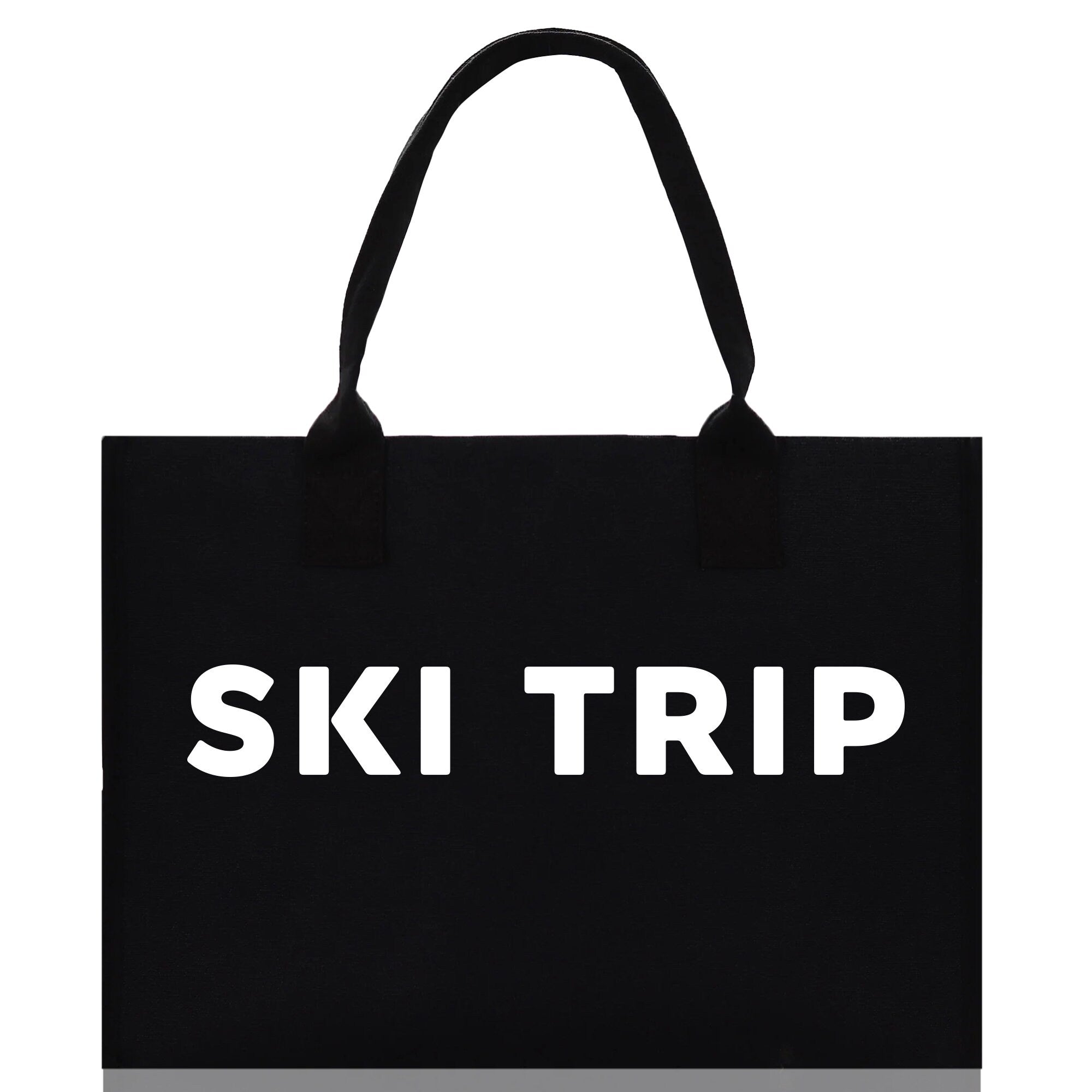 Ski Trip Cotton Canvas Chic Beach Tote Bag Multipurpose Tote Weekender Tote Gift for Her Outdoor Tote Vacation Tote Large Beach Bag - Aaria Tees Aaria Tees