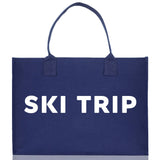 Ski Trip Cotton Canvas Chic Beach Tote Bag Multipurpose Tote Weekender Tote Gift for Her Outdoor Tote Vacation Tote Large Beach Bag - Aaria Tees Aaria Tees