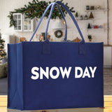 Snow Day Cotton Canvas Chic Beach Tote Bag Multipurpose Tote Weekender Tote Gift for Her Outdoor Tote Vacation Tote Large Beach Bag - Aaria Tees Aaria Tees